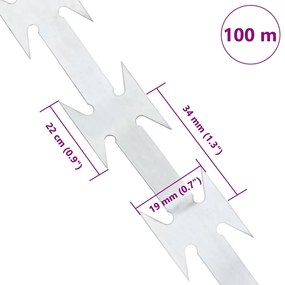 vidaXL Συρματόπλεγμα Λεπιδοφόρο 100 μ. Γαλβανιζέ BTO-22