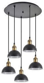 SE21-BR-10-5BL-MS3 MAGNUM BRONZE Black Metal Shade Pendant+ HOMELIGHTING 77-8779