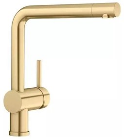 Blanco Linus SILGRANIT® Brass PVD Satin Gold Μπαταρία Κουζίνας με Περιστρεφόμενο Ρουξούνι