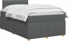 vidaXL Κρεβάτι box spring με στρώμα Σκούρο Γκρι 120 x 190 cm Ύφασμα