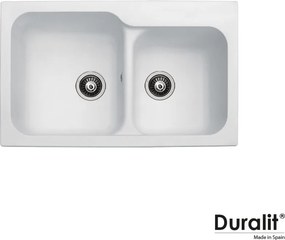 Duralit KZ200 - Νεροχύτης Κουζίνας Συνθετικός 83x50 - 300. White