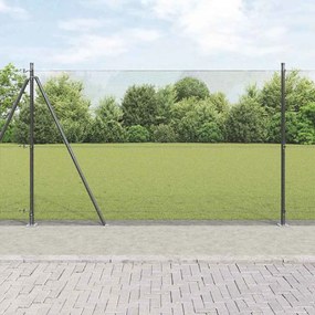 vidaXL Φράχτης με Στήλες. Γκρι 1.4 x 10 m Ατσάλι