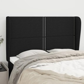Κεφαλάρι με Πτερύγια Μαύρο 147x23x118/128 εκ. Υφασμάτινο 3117816