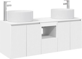 vidaXL Σετ Ντουλαπιών Μπάνιου 3 τμχ. Λευκό 129 x 44,5 x 80 cm