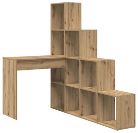 vidaXL Γωνιακό γραφείο με ράφι artisan δρυς 101.5 x 149.5 x 149.5 εκ.