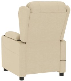 vidaXL Πολυθρόνα Ανακλινόμενη Ηλεκτρική Κρεμ Υφασμάτινη