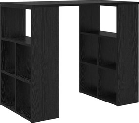 vidaXL Γραφείο με ράφι Μαύρη Οξυά 90 x 50 x 75 εκ. Επεξεργασμένο ξύλο