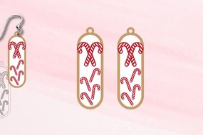 Σετ των 3 Intra απο ξύλο plywood 3mm-4mm πάχος Χριστουγεννιάτικα Σκουλαρίκια|Σκουλαρίκι με κομμένο και σκοράρισμα Δίασταση 3x3 cm INTRAFABR-109591858