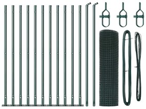 vidaXL Στύλος Περιφράξεων Πράσινο 25 x 0,4 μ (12 x 12 mm δικτύωση)