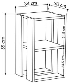 Κομοδίνο Passion pakoworld oak 34x30x55εκ - 119-001165