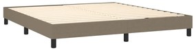 vidaXL Κρεβάτι Boxspring με Στρώμα Taupe 180x200 εκ. Υφασμάτινο