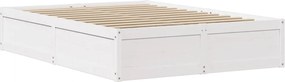 vidaXL Σκελετός Κρεβ. Χωρίς Στρώμα Λευκό 140x200 εκ Μασίφ Πεύκο