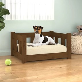 820185 vidaXL Κρεβάτι Σκύλου Μελί 55,5 x 45,5 x 28 εκ. από Μασίφ Ξύλο Πεύκου Καφέ, 1 Τεμάχιο
