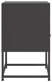 vidaXL Κομοδίνα 2 τεμ. Μαύρα 36x39x60,5 εκ. Χάλυβα