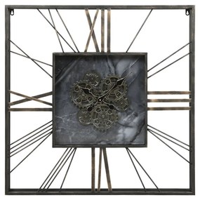 Ρολόι Τοίχου Home ESPRIT Μαύρο Χρυσό Μέταλλο Κρυστάλλινο 80 x 8 x 80 cm