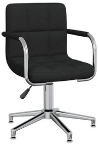 vidaXL Καρέκλα Τραπεζαρίας Περιστρεφόμενη Μαύρη Υφασμάτινη