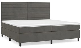 ΚΡΕΒΑΤΙ BOXSPRING ΜΕ ΣΤΡΩΜΑ ΣΚΟΥΡΟ ΓΚΡΙ 200X200 ΕΚ. ΒΕΛΟΥΔΙΝΟ 3143104