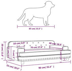 Κρεβάτι Σκύλου Κρεμ 90 x 53 x 30 εκ. από Συνθετικό Δέρμα - Κρεμ