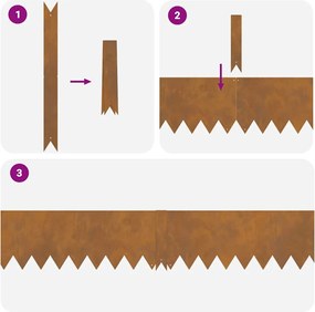 vidaXL Περίγραμμα γκαζόν 10 pcs Καφέ 100 x 0.05 x 20 εκ