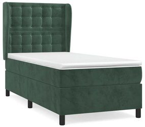 ΚΡΕΒΑΤΙ BOXSPRING ΜΕ ΣΤΡΩΜΑ ΣΚΟΥΡΟ ΠΡΑΣΙΝΟ 100X200ΕΚ. ΒΕΛΟΥΔΙΝΟ 3129438