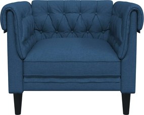 vidaXL Πολυθρόνα Chesterfield Μπλε Υφασμάτινη