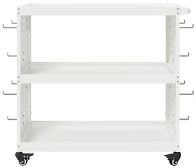 vidaXL Καρότσι εργαλείων με ράφι Λευκό 75 x 35 x 73 εκ. Κρύα χάλυβας