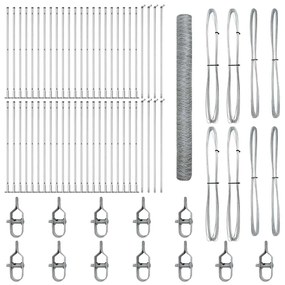 vidaXL Στύλος Περιφράξεων Ασημί