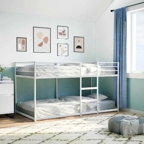 vidaXL Κουκέτα χωρίς στρώμα Λευκό 75x190 cm Ατσάλι