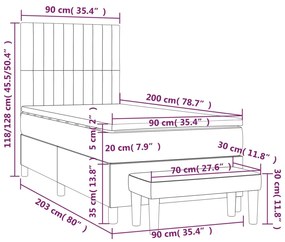 ΚΡΕΒΑΤΙ BOXSPRING ΜΕ ΣΤΡΩΜΑ ΜΑΥΡΟ 90X200 ΕΚ. ΥΦΑΣΜΑΤΙΝΟ 3136727