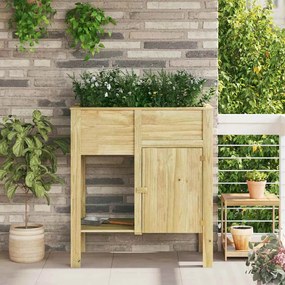 vidaXL Υψηλός Γλάστρα Καφέ Εμποτισμένο Ξύλο Πεύκου