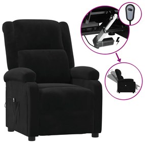 vidaXL Πολυθρόνα Ανακλινόμενη Ηλεκτρική Μαύρη Βελούδινη