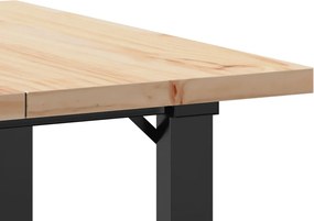 vidaXL Τραπέζι Τραπεζαρίας Πλαίσιο Ο Μασίφ Πεύκο/Ατσάλι