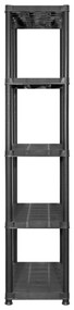 vidaXL Ραφιέρα Αποθήκευσης 5 Επιπέδων Μαύρη 213x38x170 εκ. Πλαστική
