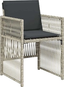 vidaXL Σέτ φαγητού για κήπο 9 pcs Ανοιχτό γκρι