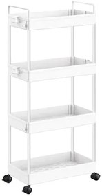 HOME USE τρόλει κουζίνας HUH-0163, 4 θέσεων, 40x21.5x91.5cm, λευκό