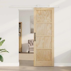 vidaXL Σετ Συρόμενης Πόρτας Φυσικό και λευκό 73.5 x 211 εκ
