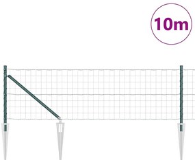 vidaXL Φράχτης με Στήλες. Πράσινο 0.8 x 10 m Ατσάλι