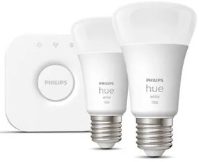 Starter Kit Έξυπνη Λάμπα Led 2xΕ27 9,5W Hue W 929002469201 Philips Hue-929002469201-Λευκό 929002469201