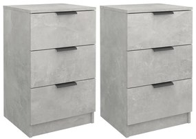 vidaXL Κομοδίνα 2 τεμ. Γκρι Σκυροδέματος 40x36x65 εκ.