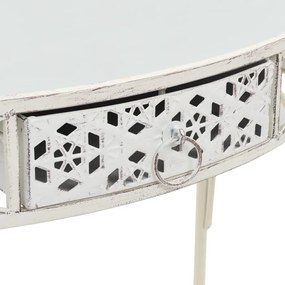 vidaXL Βοηθητικό Τραπέζι Γαλλικό Στιλ Λευκό 82 x 39 x 76 εκ. Μεταλλικό