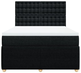 vidaXL Κρεβάτι Boxspring με Στρώμα Μαύρο 160x200 εκ. Υφασμάτινο