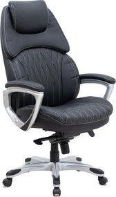 Καρέκλα γραφείου διευθυντική Duke Megapap από τεχνόδερμα χρώμα μαύρο 72x70x120/125εκ.