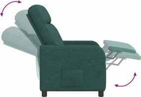 vidaXL Κάθισμα μασάζ Σκούρο Πράσινο Ύφασμα