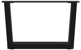 vidaXL Πόδια Τραπεζιού Σαλονιού Σχήματος V 2 τεμ. Μαύρο 50x(30-31,3) εκ. Ατσάλι