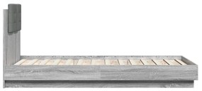vidaXL Πλαίσιο Κρεβατιού με Κεφαλάρι Γκρι Sonoma 90x190 εκ. Επεξ. Ξύλο