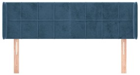 Κεφαλάρι με Πτερύγια Σκούρο Μπλε 147x16x78/88 εκ. Βελούδινο 3118820