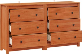 vidaXL Πλαϊνό γραφείο με συρτάρι 2 pcs Κερωμένο Καφέ 140 x 35 x 80 εκ.
