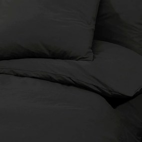 vidaXL Σετ Παπλωματοθήκης Μαύρο 200 x 220 εκ. Βαμβακερό