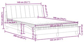 ΚΡΕΒΑΤΙ ΜΕ ΣΤΡΩΜΑ ΣΚΟΥΡΟ ΓΚΡΙ 140X190 ΕΚ. ΒΕΛΟΥΔΙΝΟ 3208593