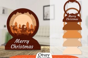 Σετ των 2 Intra απο ξύλο plywood 3mm-4mm πάχος Χριστουγεννιάτικο έλκηθρο 3D Δίασταση 30x20 cm INTRAFABR-110790577